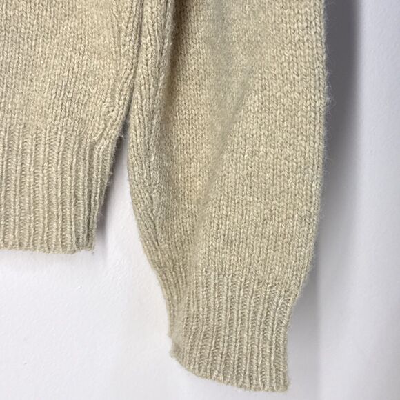 Polo Ralph Lauren 1/4 Zip Sweater XL Tan Light Brown Merino Wool Angora Vintage - Picture 9 of 12